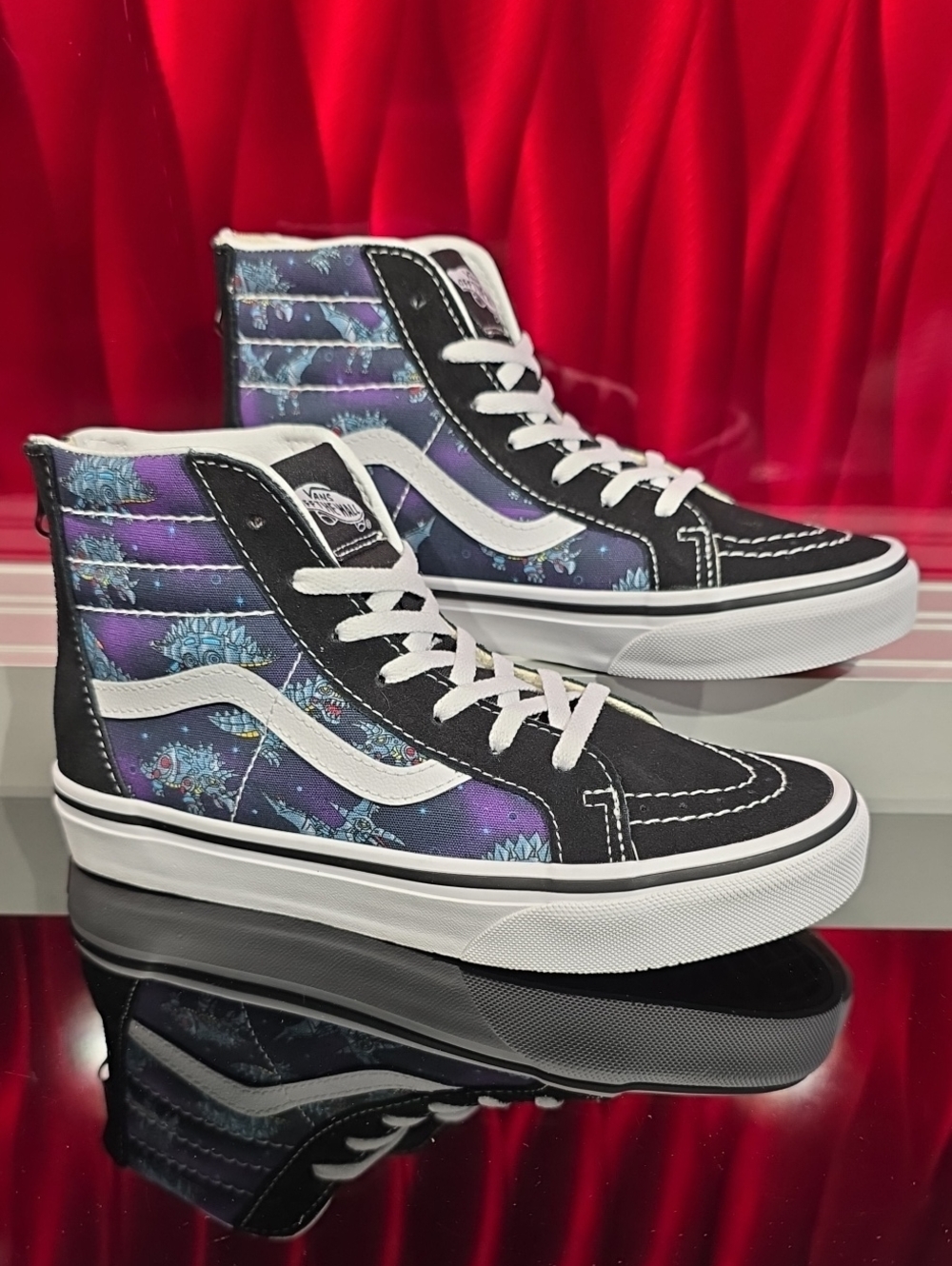 Vans Sk8 Hi Zip Robotic Dino Blue True White Mens 3 Womens 4.5 New With Box